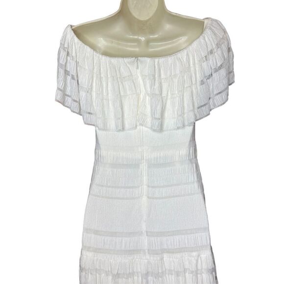 SHO Tonal Stripe Off-the-Shoulder Knit Short Dress Size XS NWT - Picture 6 of 13